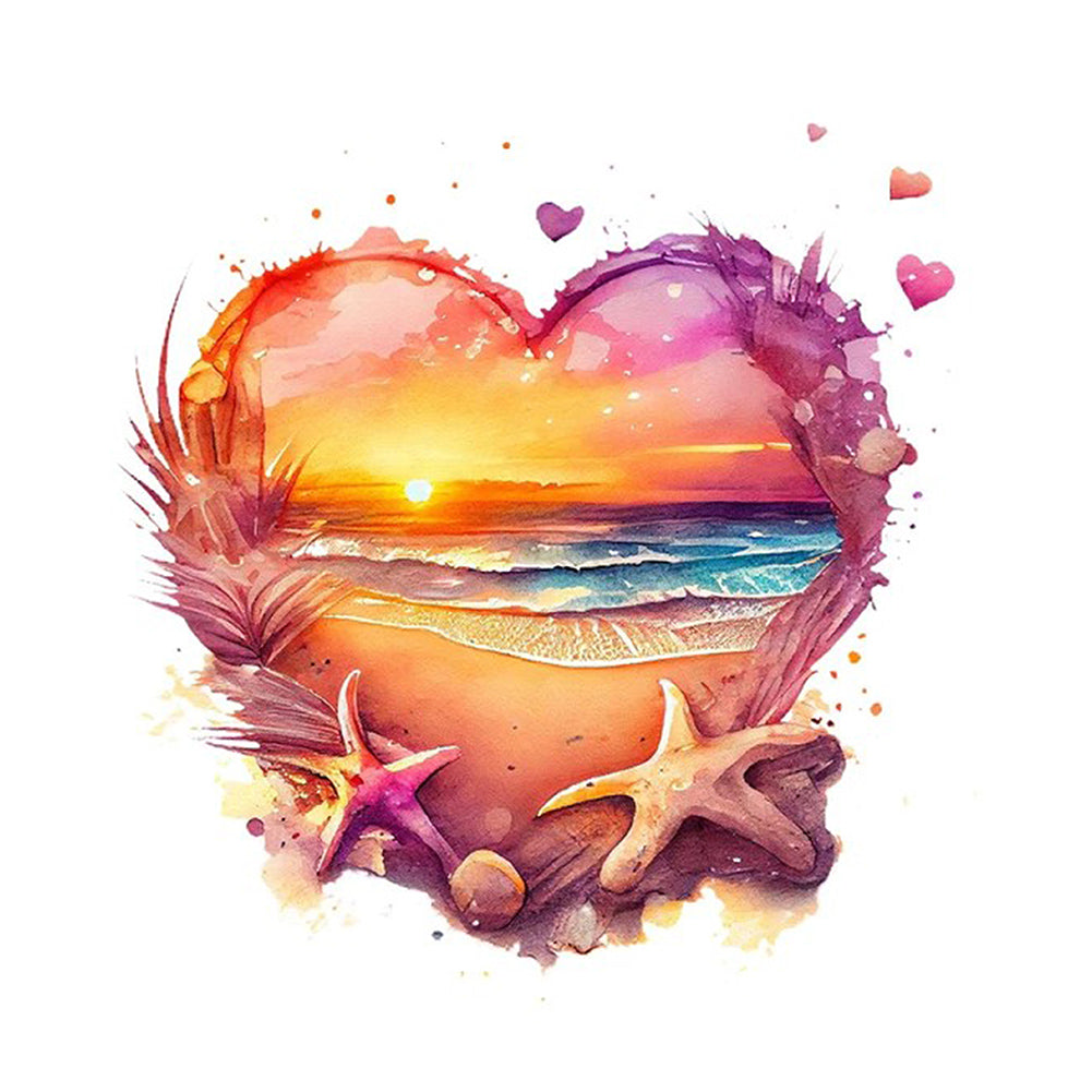 Love Beach - Full Round Drill Diamond Painting 30*30CM