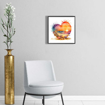 Love Beach - Full Round Drill Diamond Painting 30*30CM