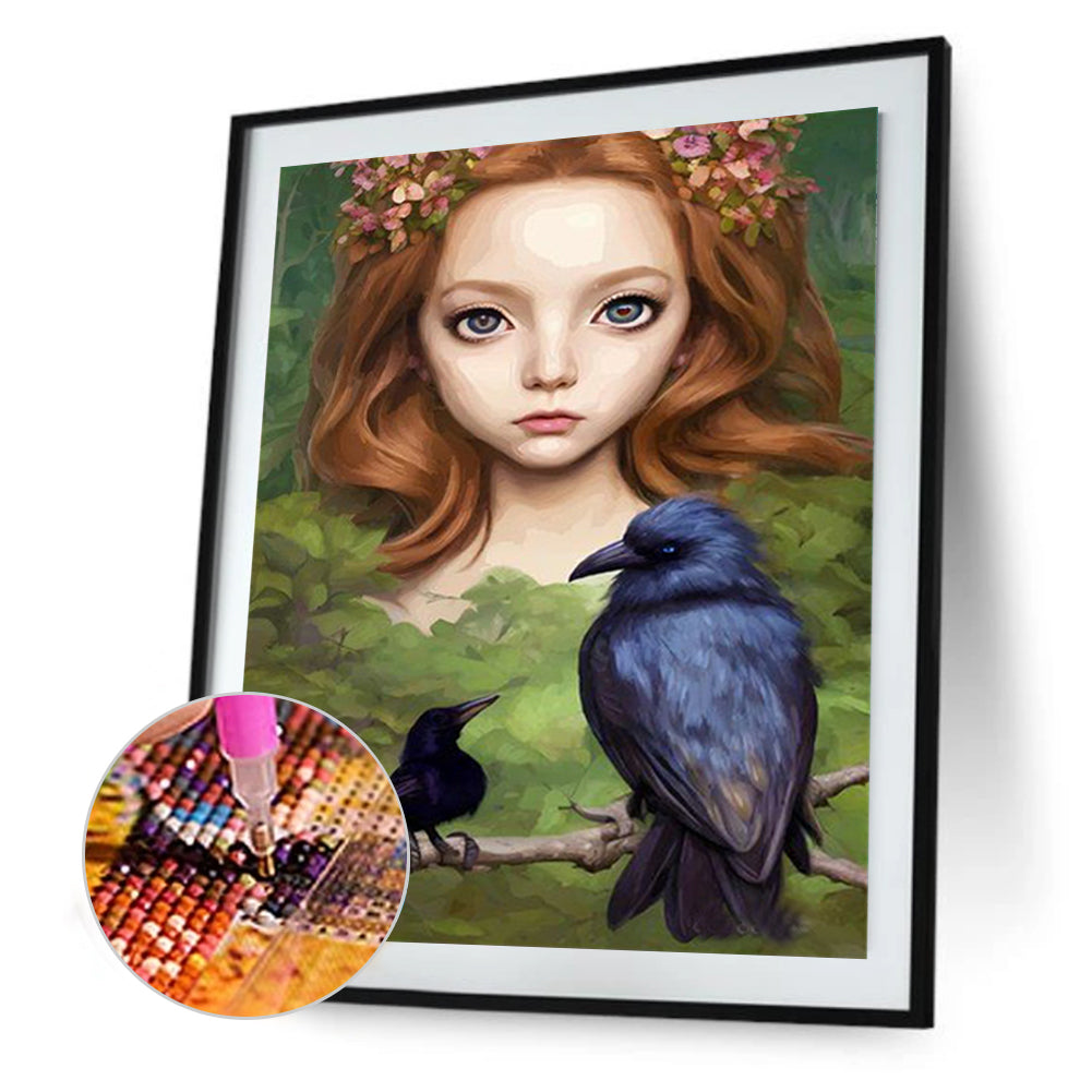 Woods Girl - Full Round Drill Diamond Painting 30*40CM