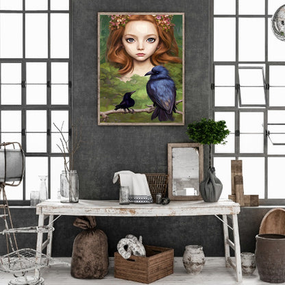 Woods Girl - Full Round Drill Diamond Painting 30*40CM