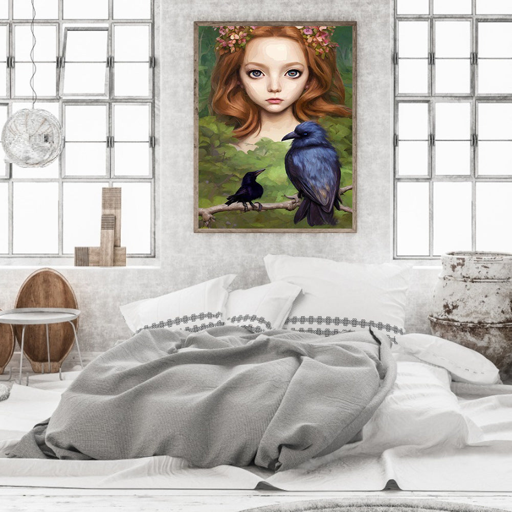 Woods Girl - Full Round Drill Diamond Painting 30*40CM