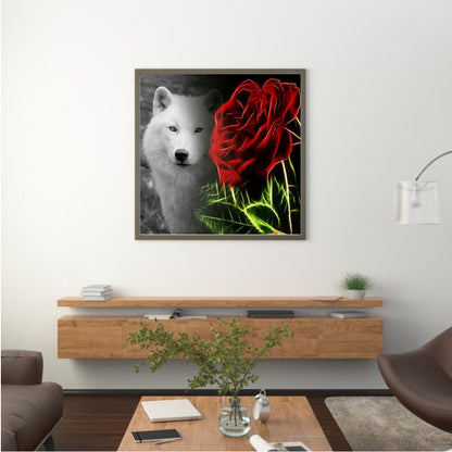 Rose Wolf - Full Round Drill Diamond Painting 30*30CM