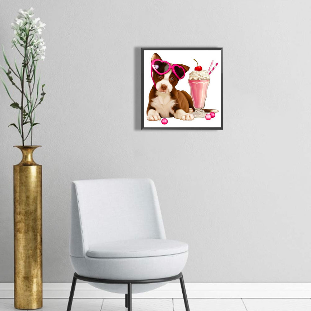 Drink Dog - Full Round Drill Diamond Painting 30*30CM