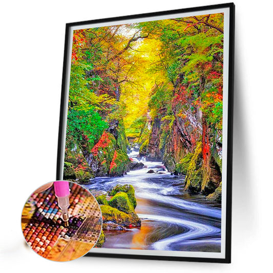 Greenwood Creek - Full Round Drill Diamond Painting 30*40CM