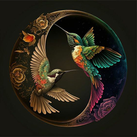 Hummingbird Yin Yang Diagram - Full Square Drill Diamond Painting 50*50CM