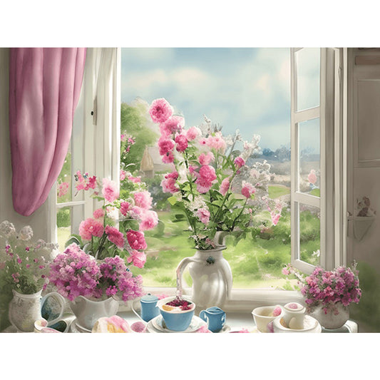 Scenery Outside The Window - Full Round Drill Diamond Painting 40*30CM