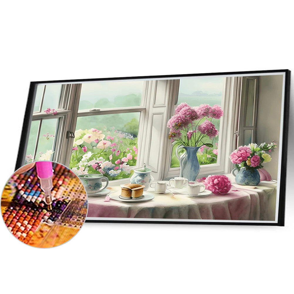 Scenery Outside The Window - Full Round Drill Diamond Painting 40*30CM