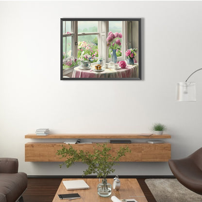 Scenery Outside The Window - Full Round Drill Diamond Painting 40*30CM