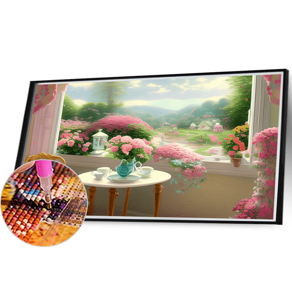 Scenery Outside The Window - Full Round Drill Diamond Painting 40*30CM