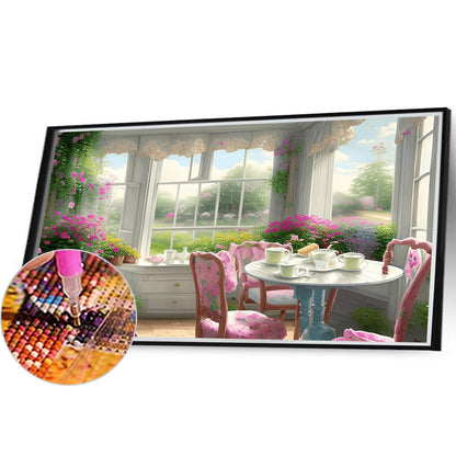 Scenery Outside The Window - Full Round Drill Diamond Painting 40*30CM