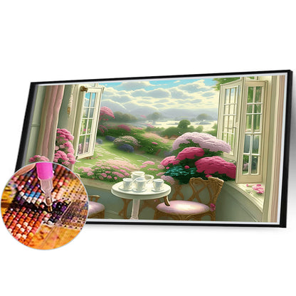 Scenery Outside The Window - Full Round Drill Diamond Painting 40*30CM