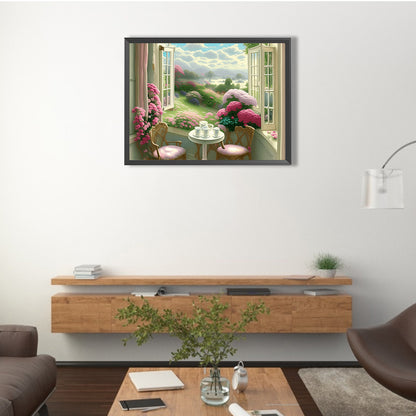 Scenery Outside The Window - Full Round Drill Diamond Painting 40*30CM