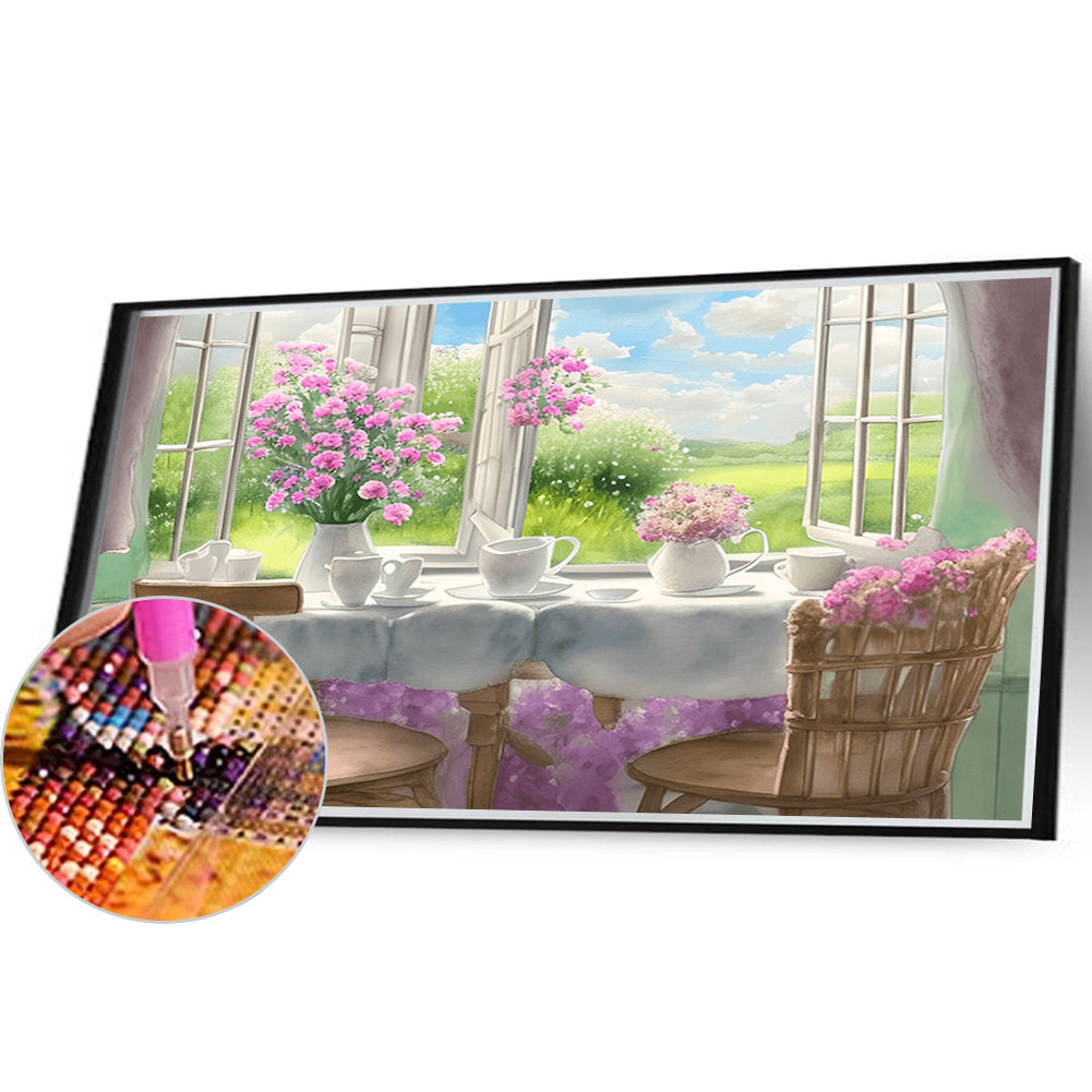 Scenery Outside The Window - Full Round Drill Diamond Painting 40*30CM