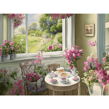 Scenery Outside The Window - Full Round Drill Diamond Painting 40*30CM
