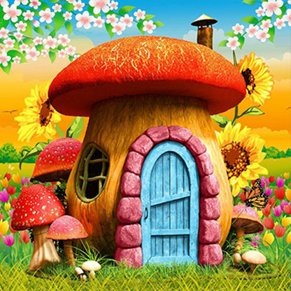 Mushroom Hut - Full Round Drill Diamond Painting 35*35CM