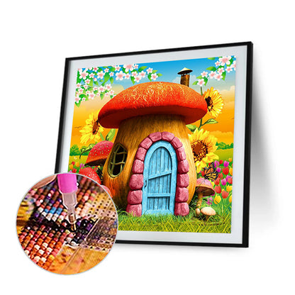 Mushroom Hut - Full Round Drill Diamond Painting 35*35CM