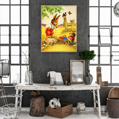Rabbit - Full Round Drill Diamond Painting 30*40CM