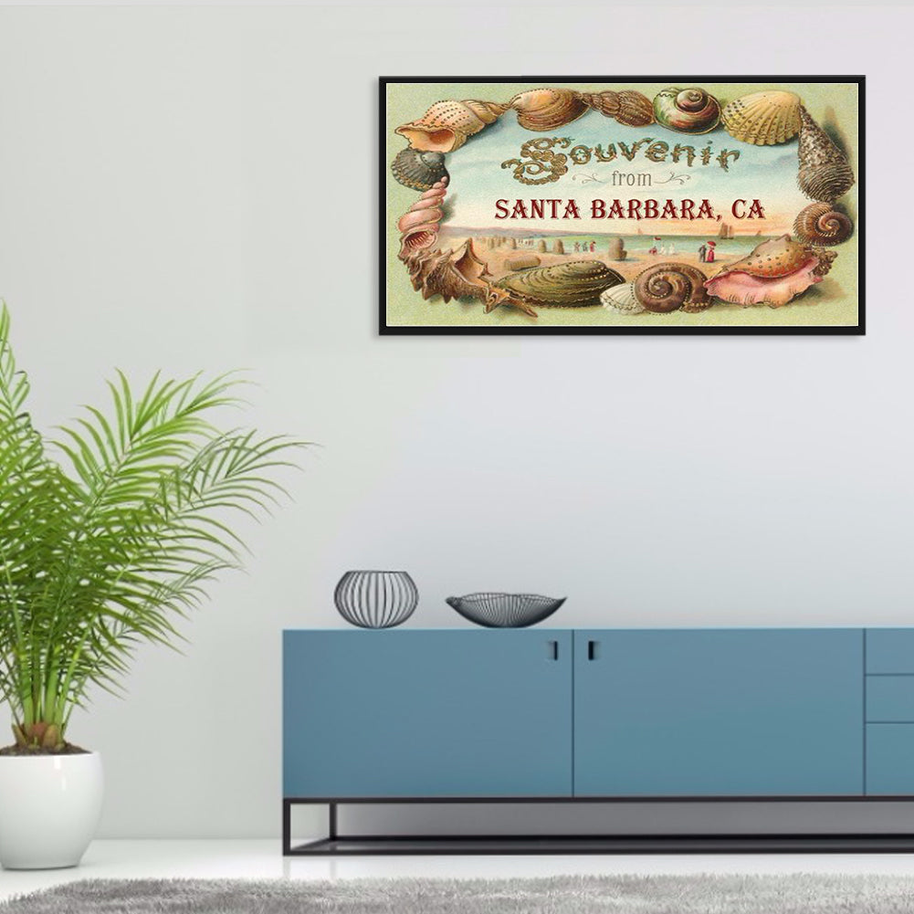 Seashells - Souvenirs From Santa Barbara, Ca - Full Round Drill Diamond Painting 45*30CM