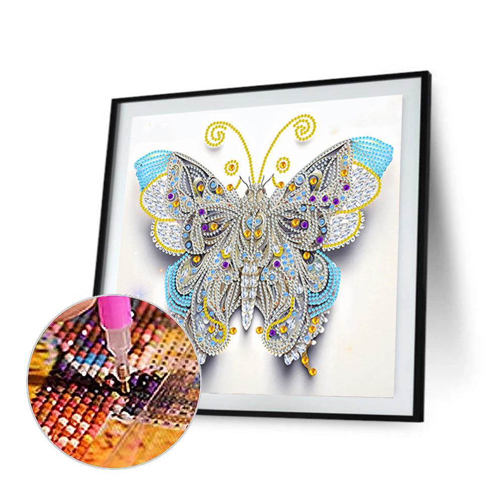 Pale Butterfly - Special Shaped Drill Diamond Painting 30*30CM