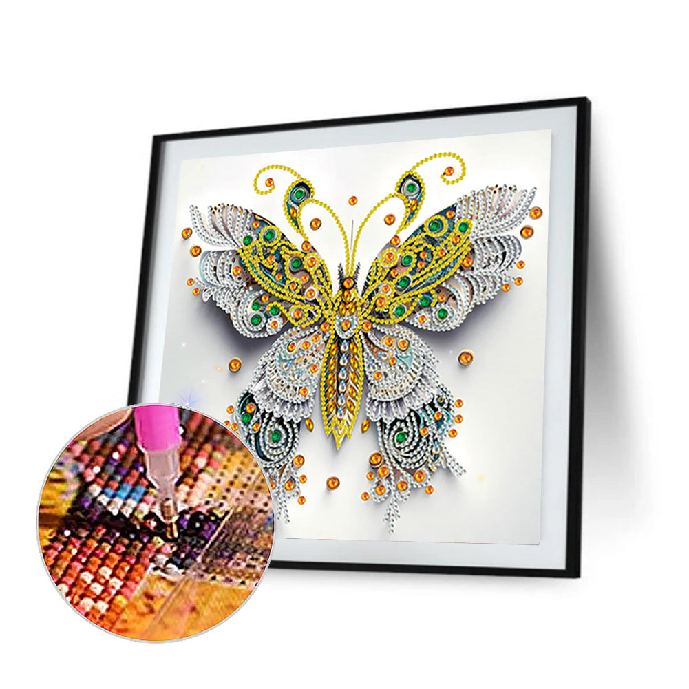 Pale Butterfly - Special Shaped Drill Diamond Painting 30*30CM