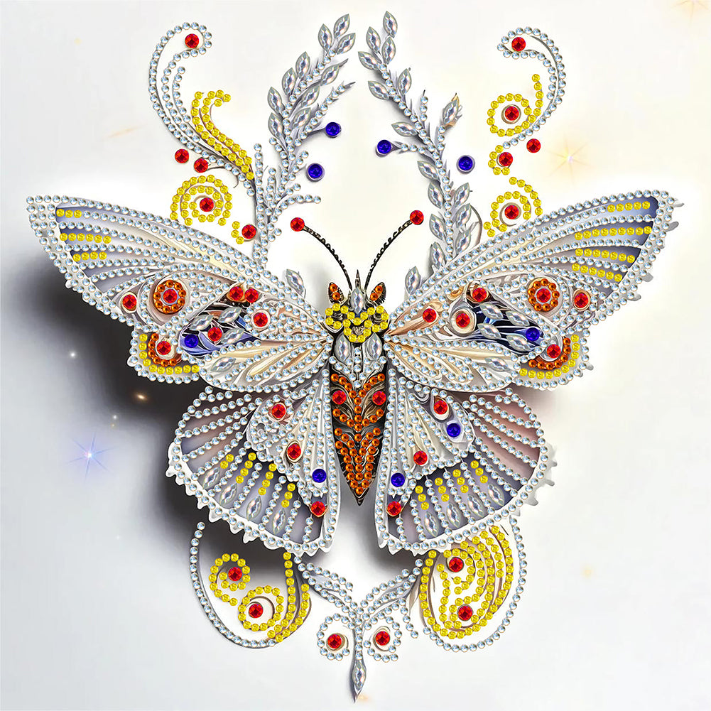 Pale Butterfly - Special Shaped Drill Diamond Painting 30*30CM