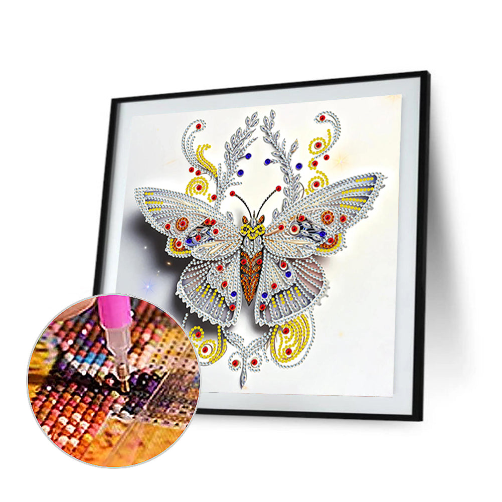 Pale Butterfly - Special Shaped Drill Diamond Painting 30*30CM