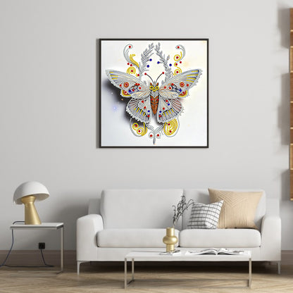 Pale Butterfly - Special Shaped Drill Diamond Painting 30*30CM