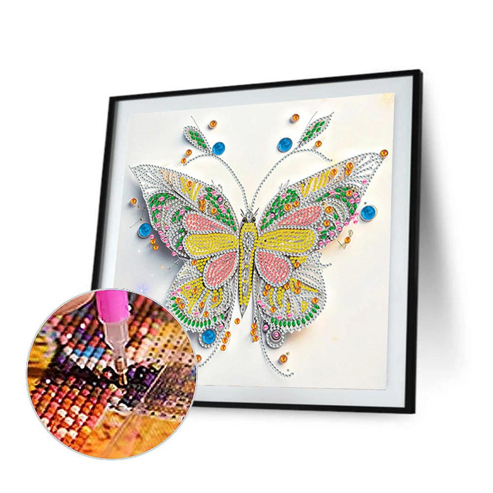 Pale Butterfly - Special Shaped Drill Diamond Painting 30*30CM