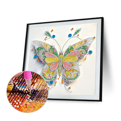 Pale Butterfly - Special Shaped Drill Diamond Painting 30*30CM