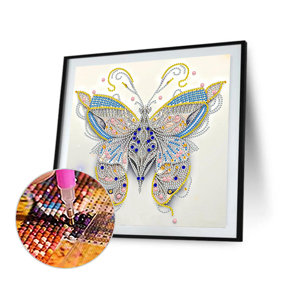 Pale Butterfly - Special Shaped Drill Diamond Painting 30*30CM