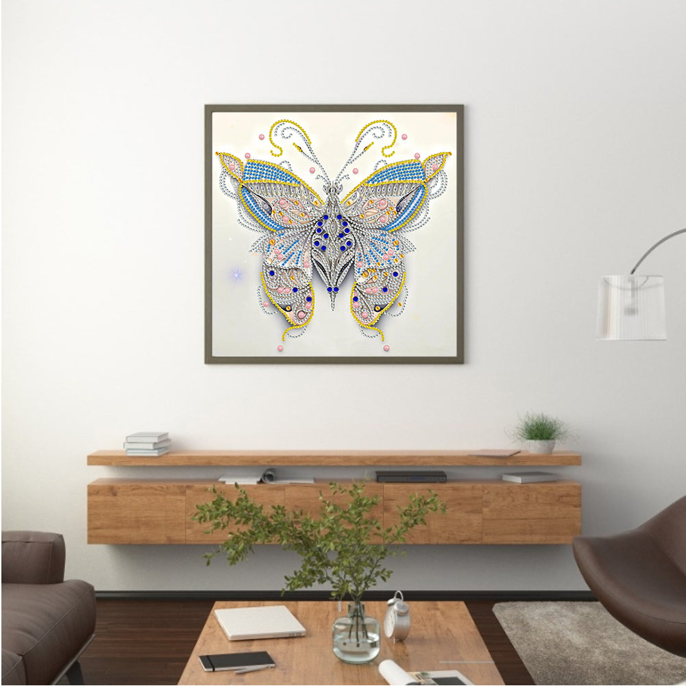 Pale Butterfly - Special Shaped Drill Diamond Painting 30*30CM