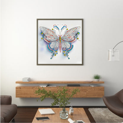 Pale Butterfly - Special Shaped Drill Diamond Painting 30*30CM