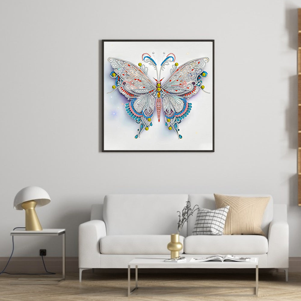 Pale Butterfly - Special Shaped Drill Diamond Painting 30*30CM