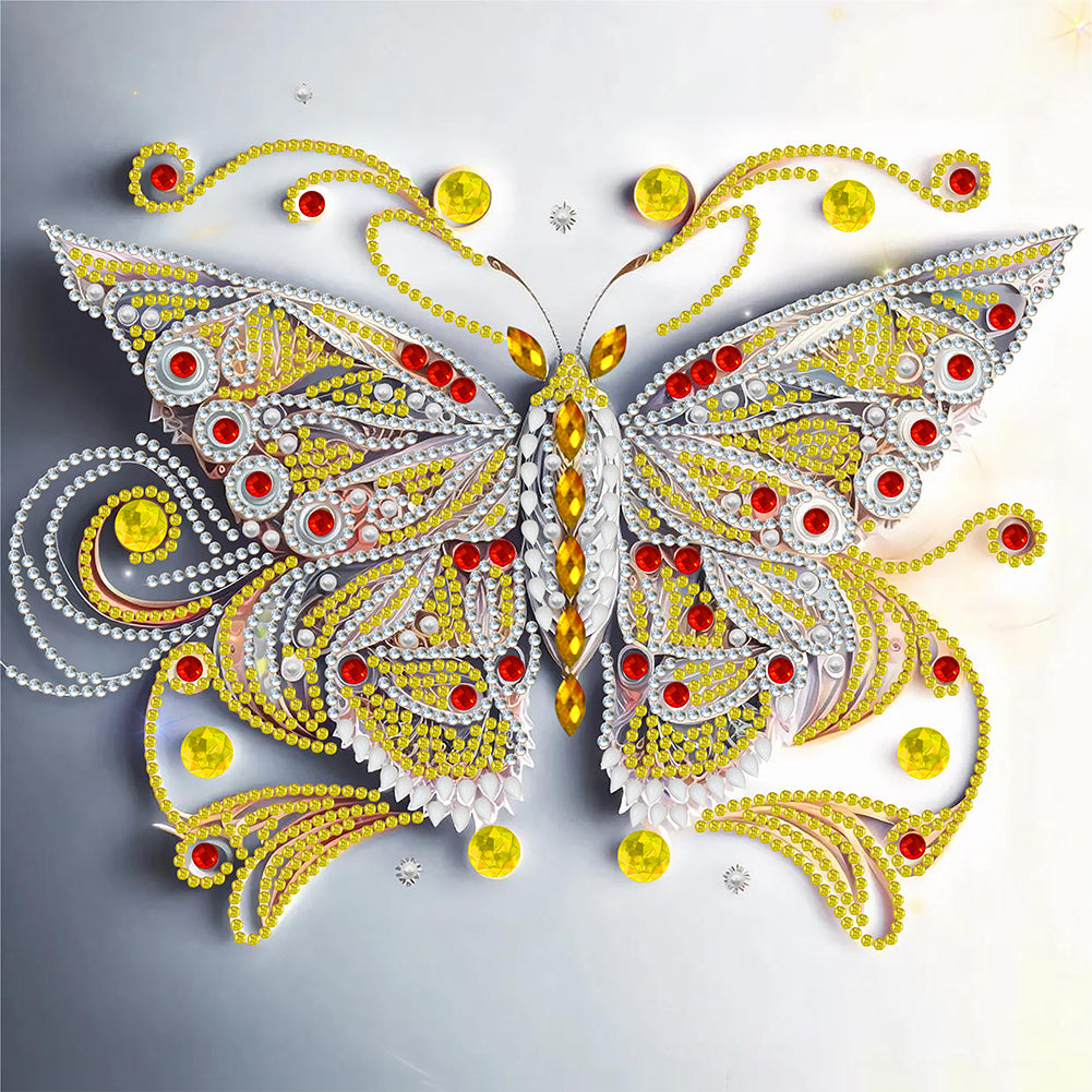 Pale Butterfly - Special Shaped Drill Diamond Painting 30*30CM