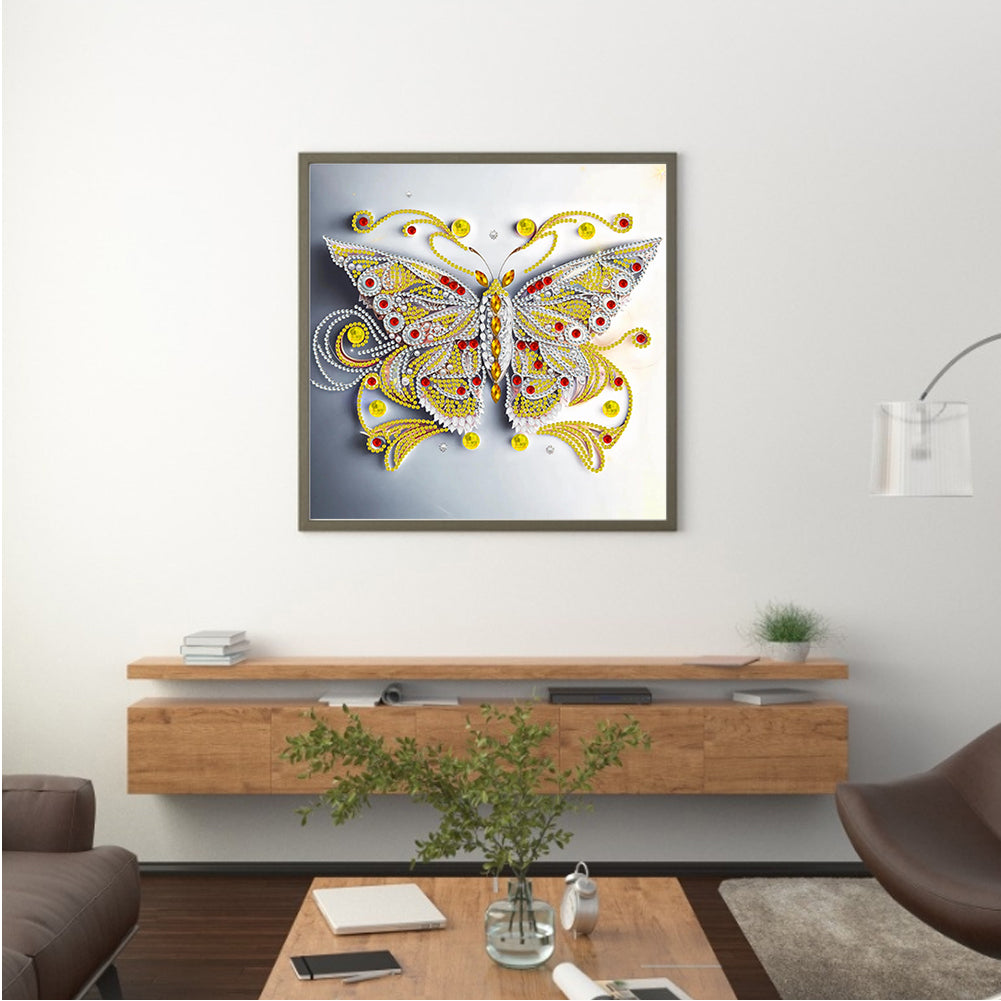 Pale Butterfly - Special Shaped Drill Diamond Painting 30*30CM