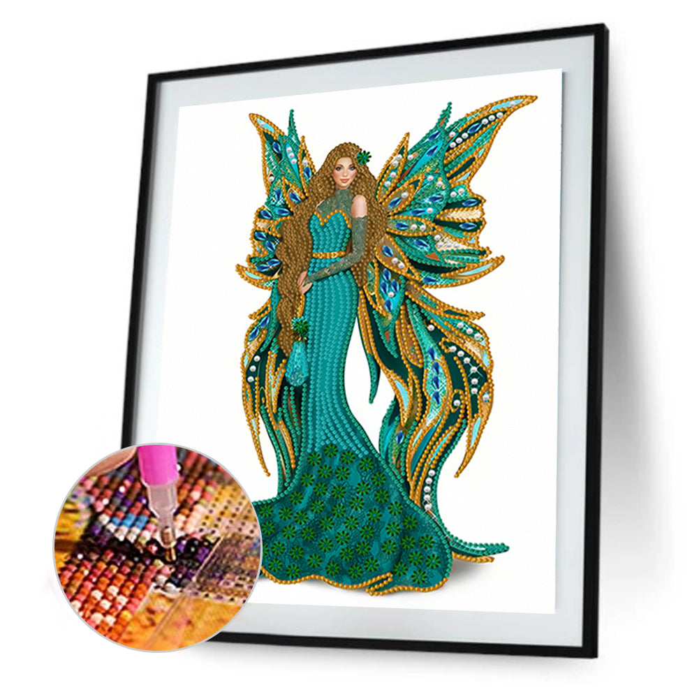 Dress Angel Lady - Special Shaped Drill Diamond Painting 30*40CM