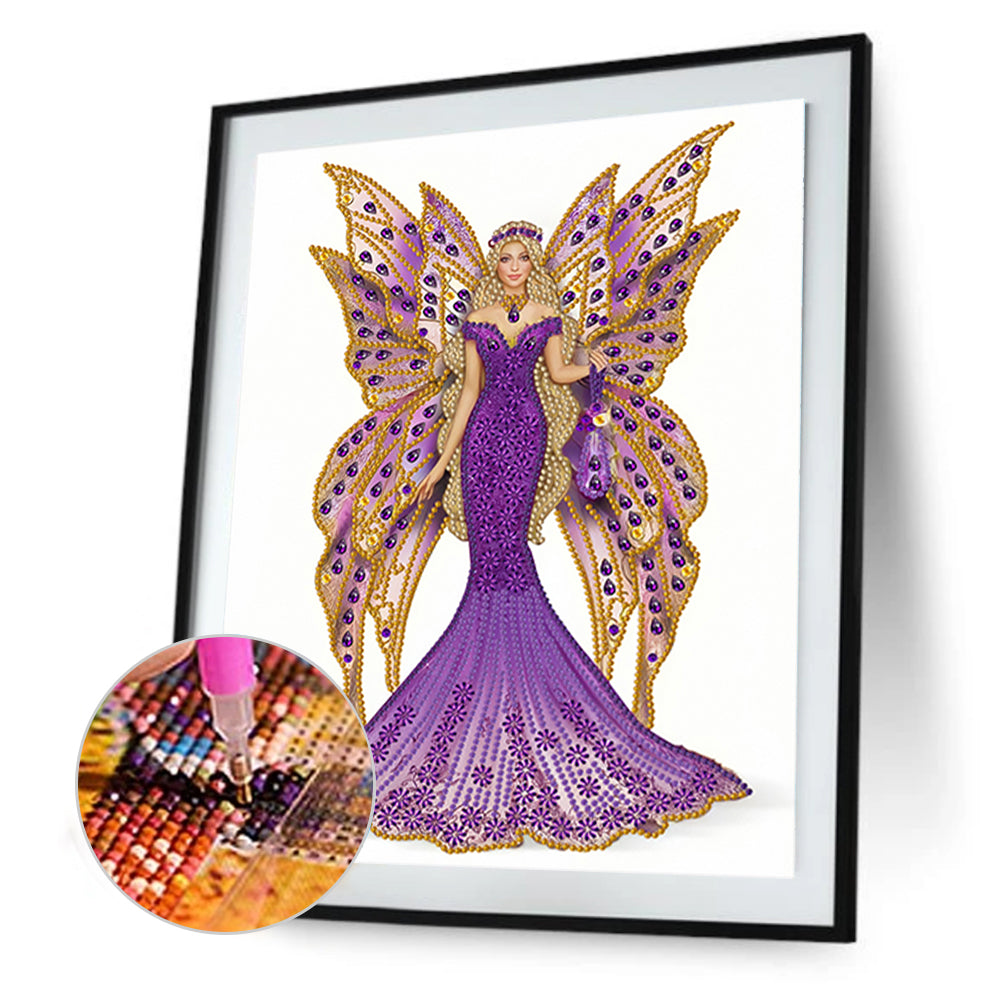 Dress Angel Lady - Special Shaped Drill Diamond Painting 30*40CM