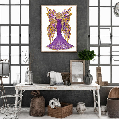 Dress Angel Lady - Special Shaped Drill Diamond Painting 30*40CM