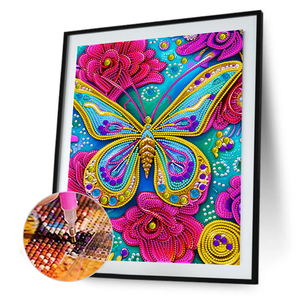 Butterfly Dragonfly - Special Shaped Drill Diamond Painting 30*40CM