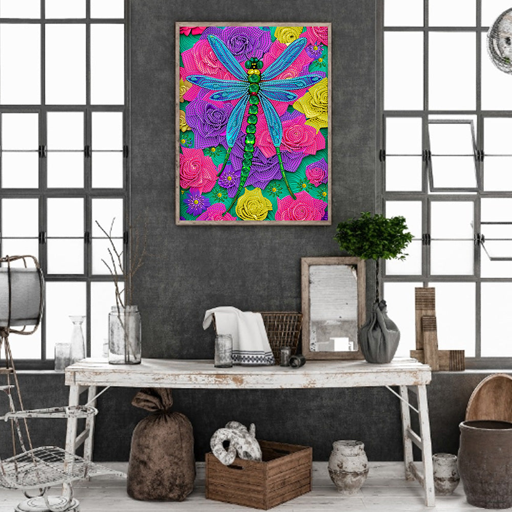 Butterfly Dragonfly - Special Shaped Drill Diamond Painting 30*40CM