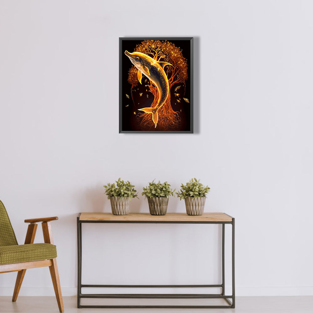 Glorious Dolphin - Full Round Drill Diamond Painting 30*40CM