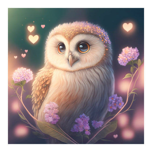 Little Owl - Full Round Drill Diamond Painting 30*30CM