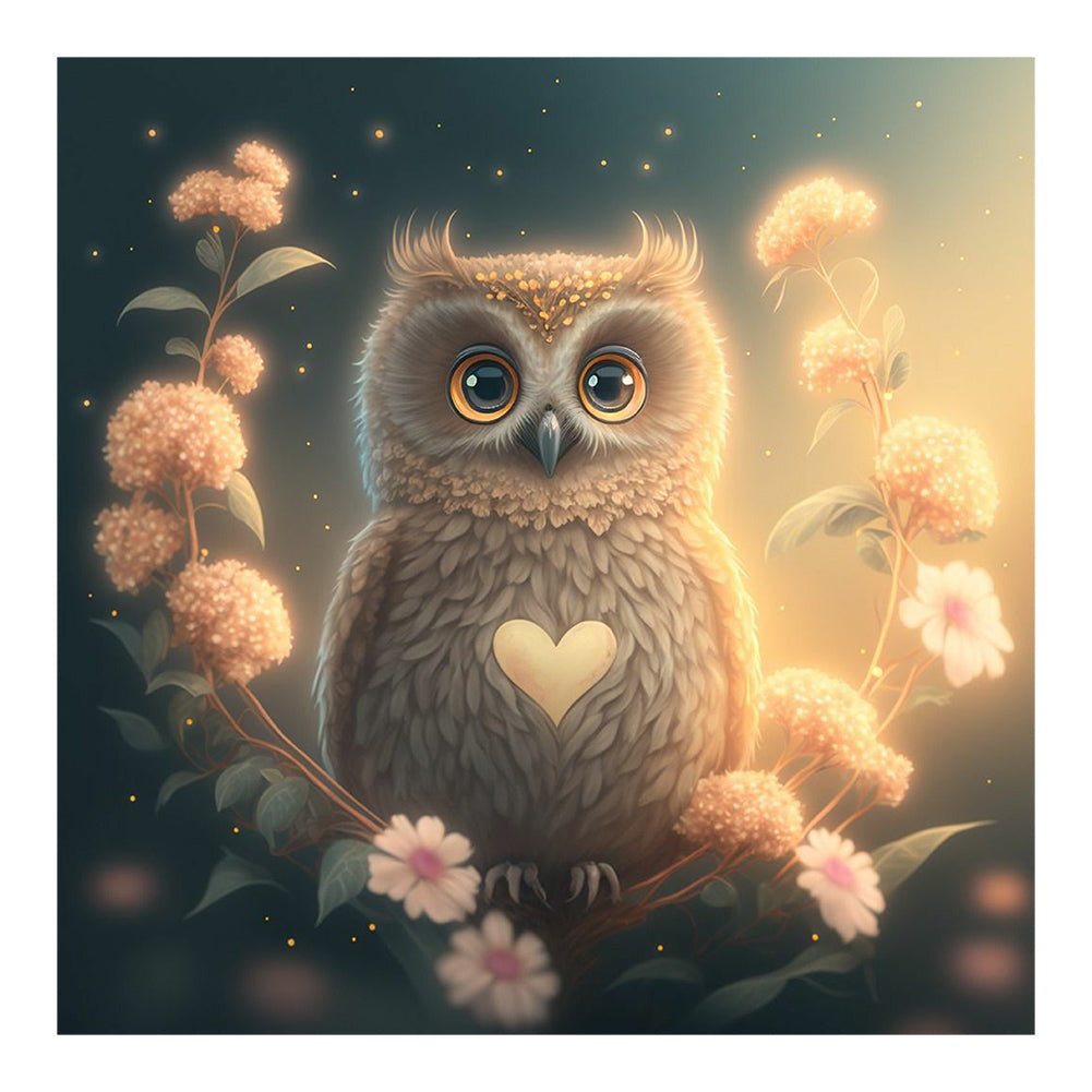Little Owl - Full Round Drill Diamond Painting 30*30CM