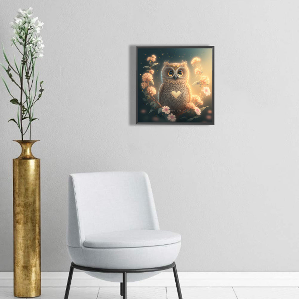 Little Owl - Full Round Drill Diamond Painting 30*30CM