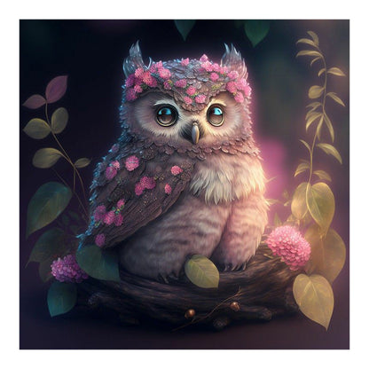 Little Owl - Full Round Drill Diamond Painting 30*30CM