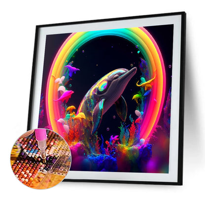 Glorious Dolphin - Full Round Drill Diamond Painting 30*30CM
