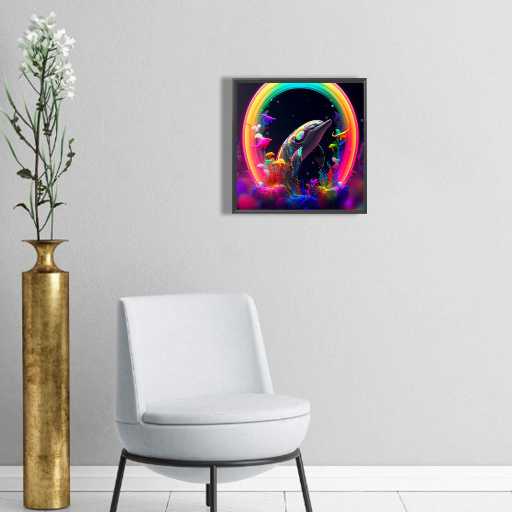Glorious Dolphin - Full Round Drill Diamond Painting 30*30CM