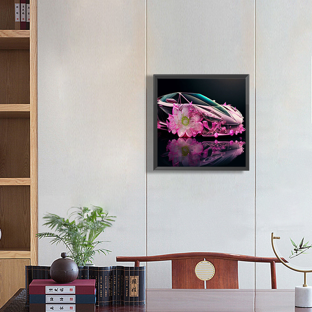 Pink Sports Car - Full Round Drill Diamond Painting 30*30CM