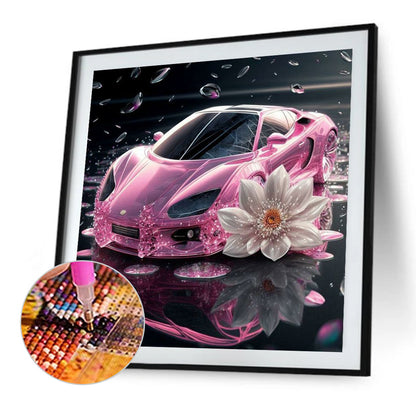 Pink Sports Car - Full Round Drill Diamond Painting 30*30CM