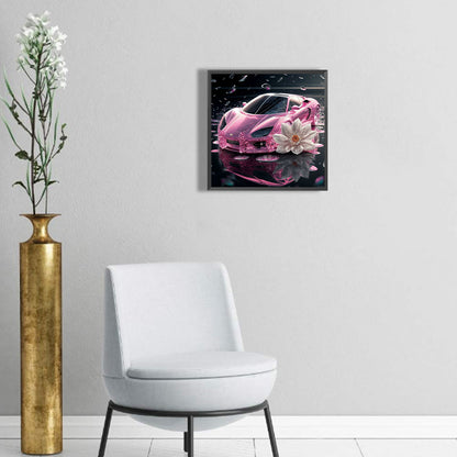 Pink Sports Car - Full Round Drill Diamond Painting 30*30CM